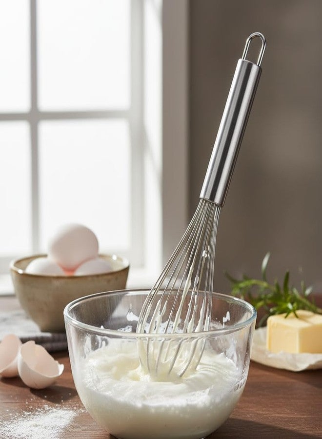 Eliixor Stainless Steel Balloon Whisk 12 Wire | Professional Egg Beater Hand Whisk for Baking & Cooking | Food Grade Rust Resistant Steel | Manual Hand Blender with Ergonomic Handle - Image 5